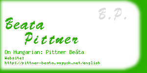 beata pittner business card